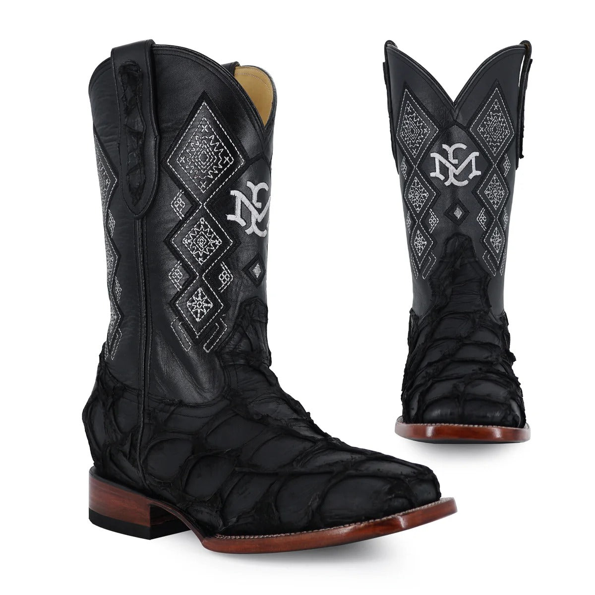 Men's El Malcreado Suede Pirarucu Fish Exotic Boots Handmade