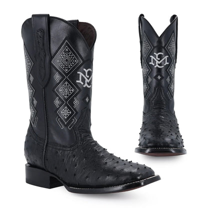Men's El Malcreado Full Quill Ostrich Exotic Boots Handmade