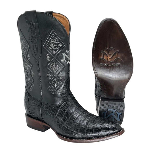 Men's El Malcreado Black Caiman Belly Exotic Boots handmade with genuine leather and premium craftsmanship