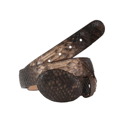 El Malcreado Brown Genuine Python Belt 1.5" Handmade