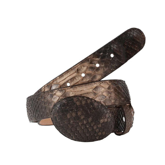 El Malcreado Brown Genuine Python Belt handmade with genuine python skin and matching python buckle