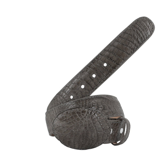 El Malcreado Gray Genuine Caiman Belt 1.5" Handmade