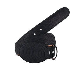 El Malcreado Black Genuine Suede Python Belt 1.5