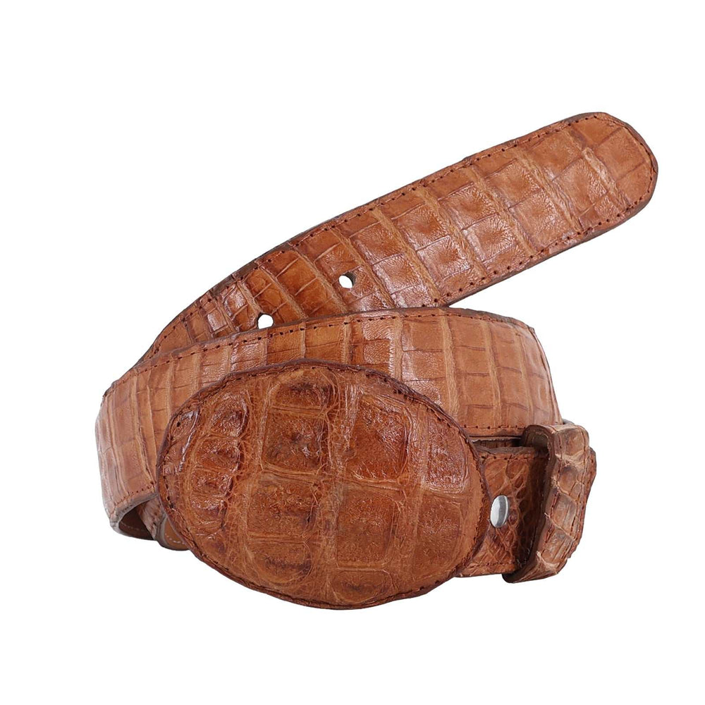 El Malcreado Cognac Genuine Caiman Belt 1.5" Handmade
