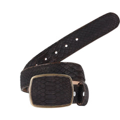 El Malcreado Brown Genuine Suede Python Belt 1.5