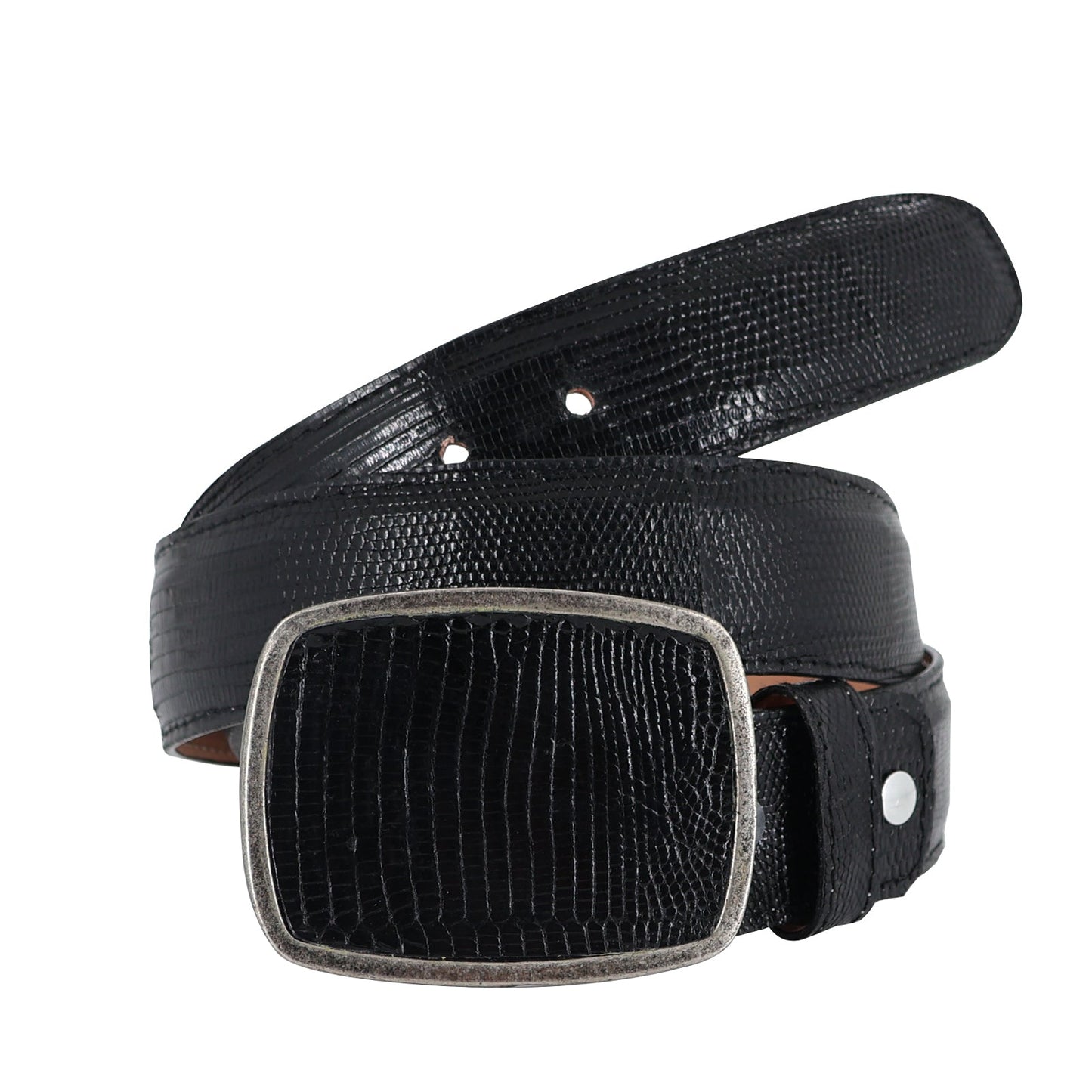 El Malcreado Black Genuine Lizard Belt 1.5" Handmade