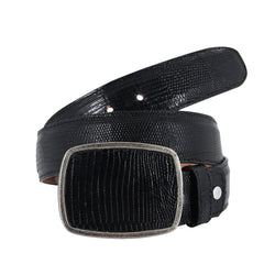 El Malcreado Black Genuine Lizard Belt 1.5