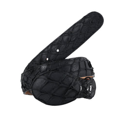 El Malcreado Black Genuine Suede Pirarucu Fish Belt 1.5