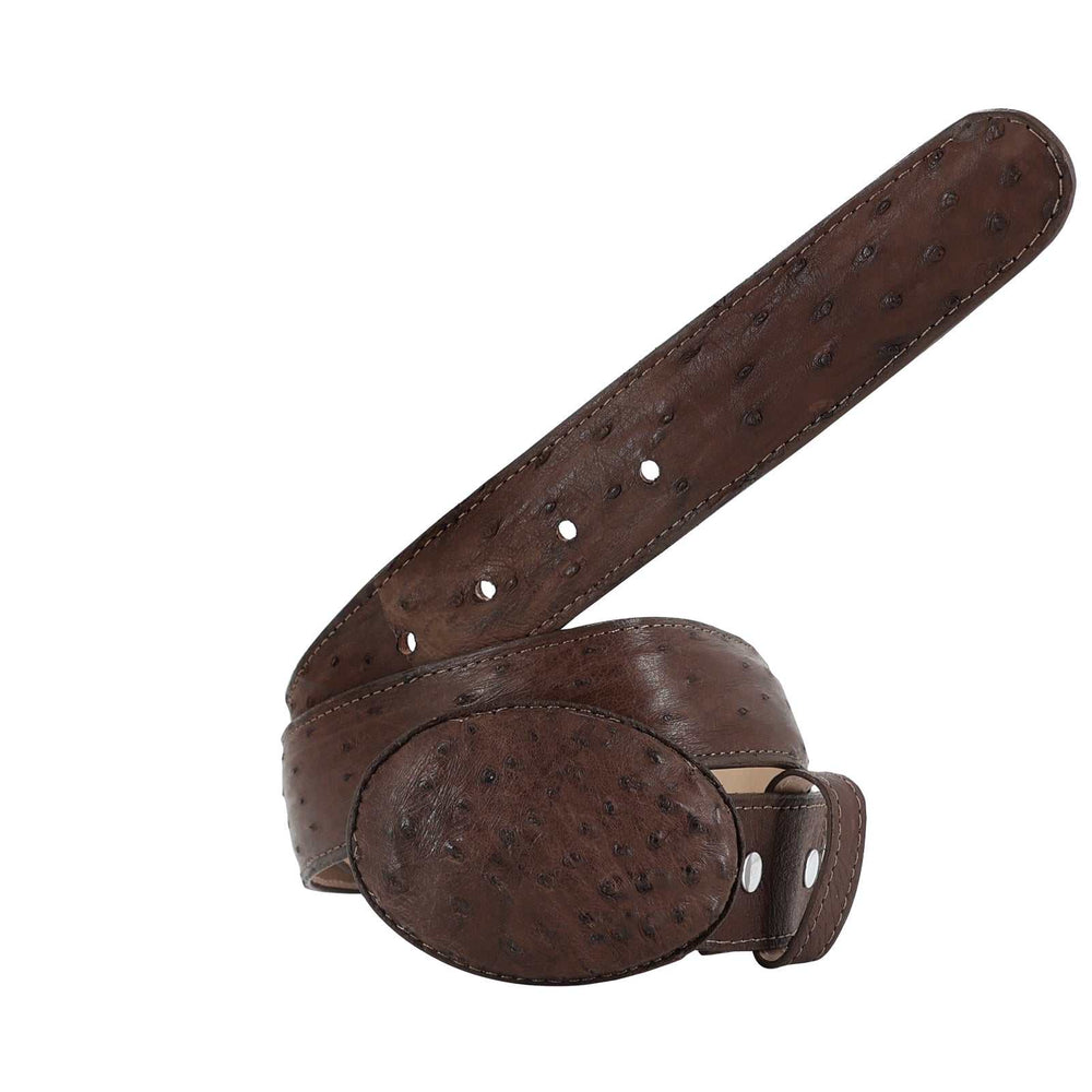 El Malcreado Brown Genuine Ostrich Belt 1.5" Handmade