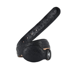 El Malcreado Black Genuine Ostrich Belt 1.5