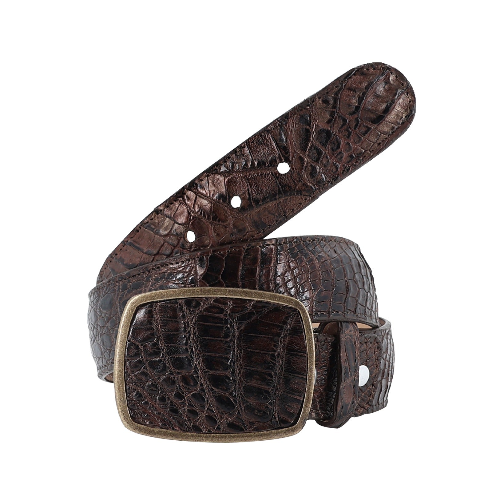 El Malcreado Brown Genuine Caiman Belt Handmade
