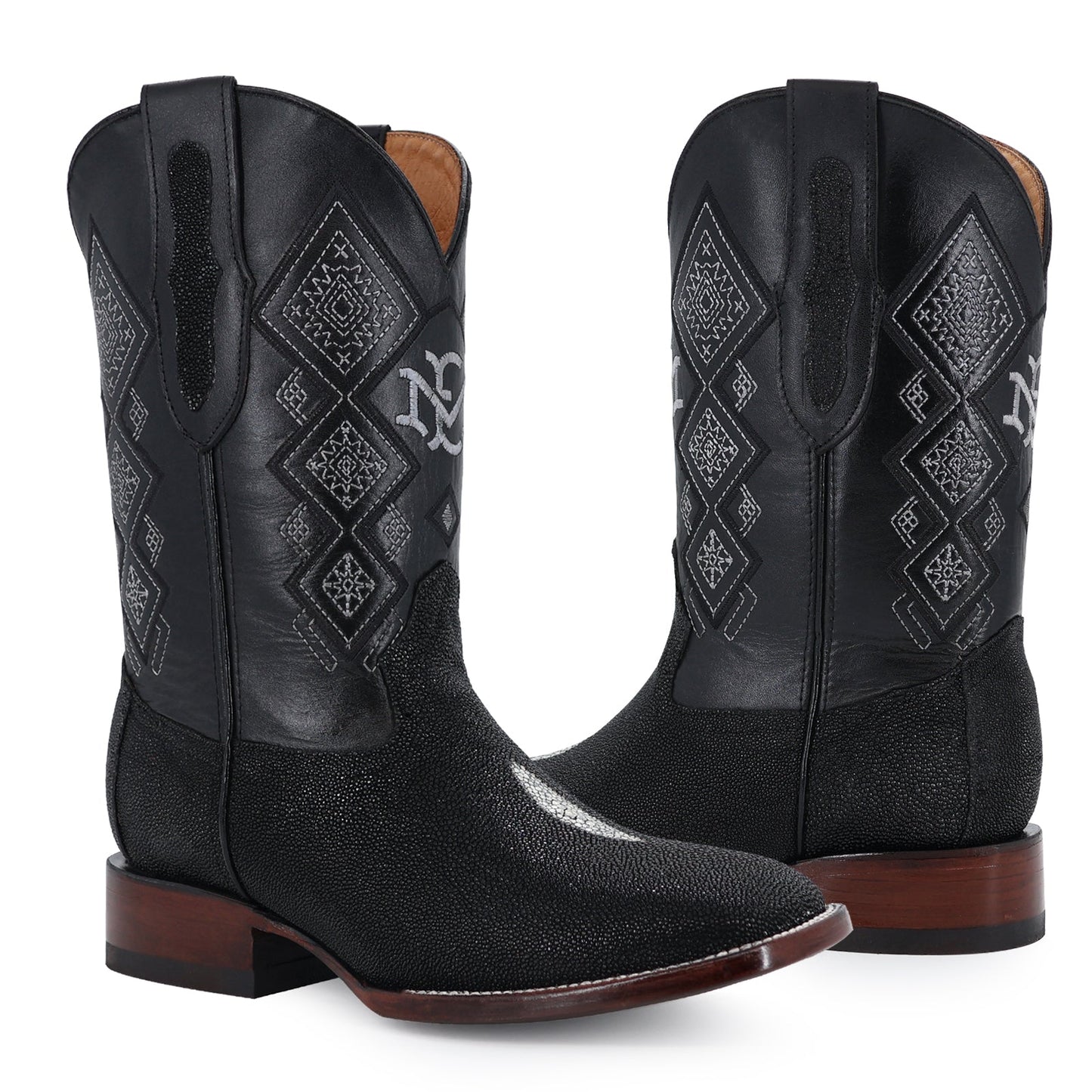 Men's El Malcreado Black Stingray Exotic Boots Handmade