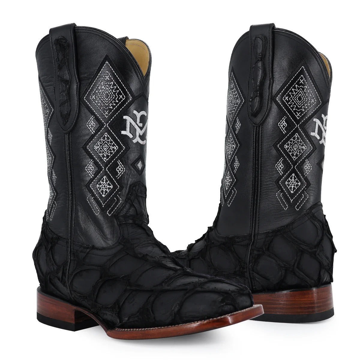 Men's El Malcreado Suede Pirarucu Fish Exotic Boots Handmade