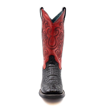 Men's Ferrini Stampede Caiman Crocodile PRINT Boots Handcrafted Black