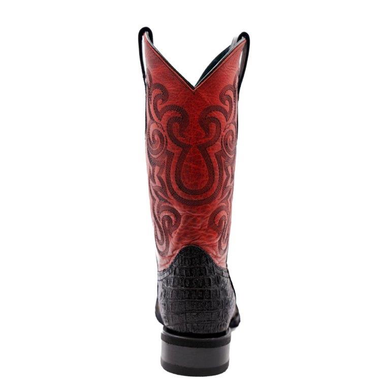 Men's Ferrini Stampede Caiman Crocodile PRINT Boots Handcrafted Black