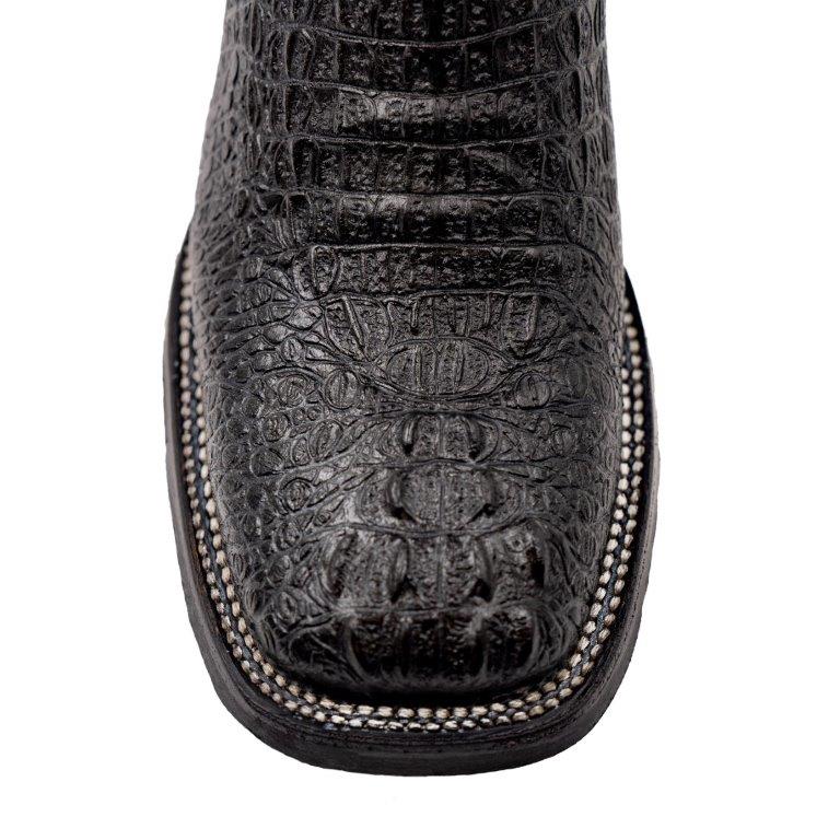 Men's Ferrini Stampede Caiman Crocodile PRINT Boots Handcrafted Black