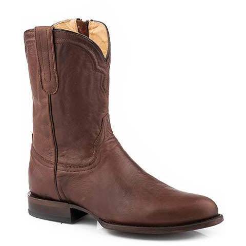Herren Stetson Rancher Zip Lederstiefel Handgefertigt Cognac