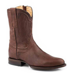 Men's Stetson Rancher Zip  Leather Boots Handcrafted Cognac