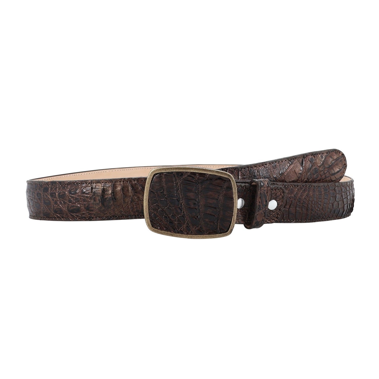 El Malcreado Brown Genuine Caiman Belt Handmade