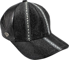 Black  Stingray Cap Genuine Handmade Adjustable Closure NEW