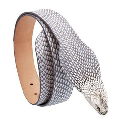 Cobra Snake Belt With Head Natural Leather Lining Genuine Handmade 1 1/2