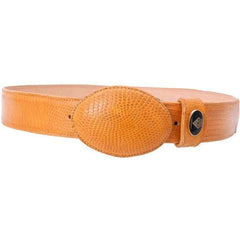 White Diamond Lizard Belt Buttercup Leather Lining Genuine Handmade 1 1/2