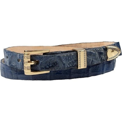 Alligator Crocodile Cowboy Hat Band Gold Plated 3 Piece Buckle Set  Handmade 26”