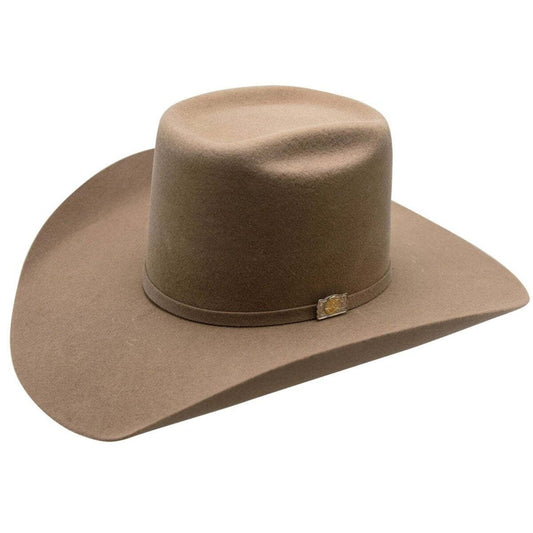 Sombrero vaquero de fieltro de lana Sahara 100x, ala de 4" y corona de rodeo de 5". Genuinamente hecho a mano.