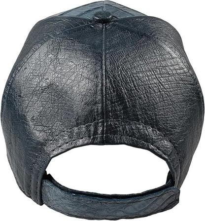 Blue Jean Caiman Crocodile Alligator Belly Cap Real Adjustable Closure Handmade