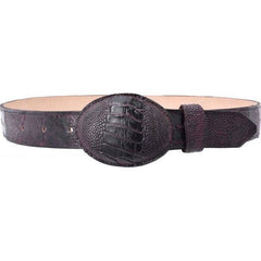 White Diamond Ostrich Leg Belt Wine Leather Lining Genuine Handmade 1 1/2