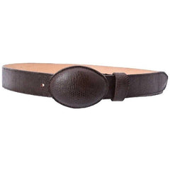 White Diamond Lizard Belt Brown Leather Lining Genuine Handmade 1 1/2