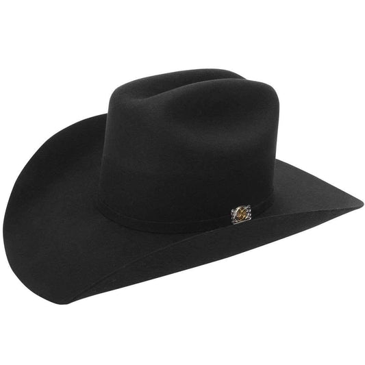 Sombrero vaquero de fieltro de lana negro (100 unidades), ala de 10 cm y copa de 11,5 cm, auténticamente hecho a mano.