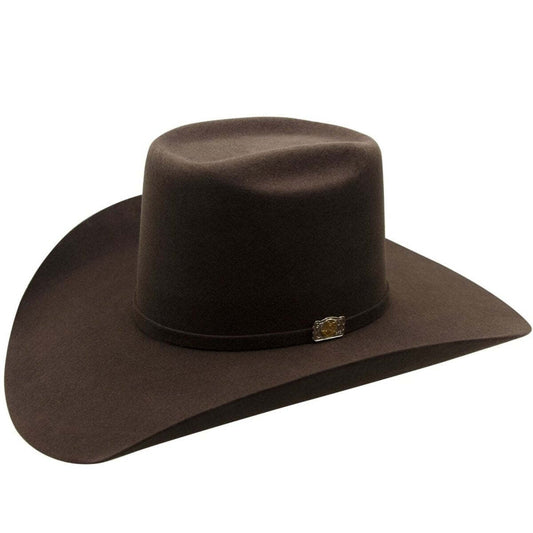 Sombrero vaquero de fieltro de lana color chocolate, 100 unidades, ala de 10 cm y corona de rodeo de 12,7 cm, auténticamente hecho a mano.