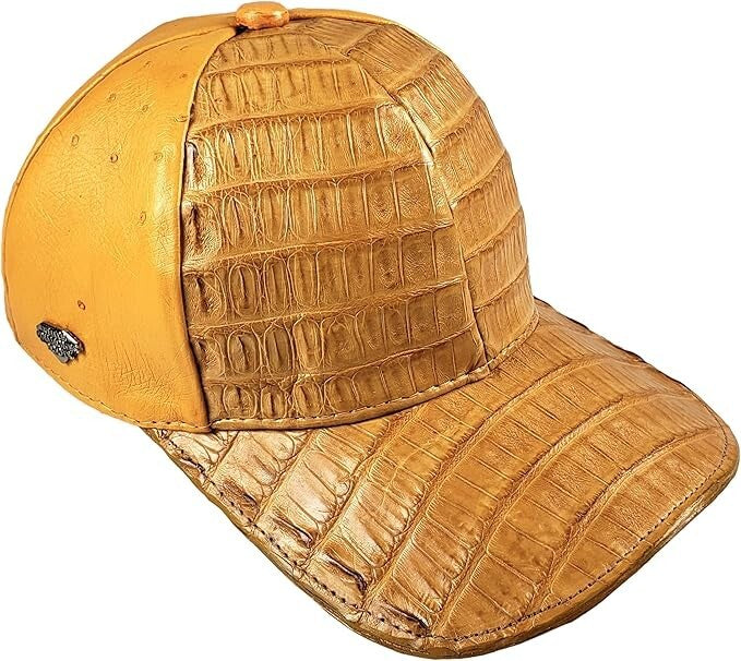 Buttercup Caiman Crocodile Alligator Belly Cap Genuine Adjustable Handmade Real