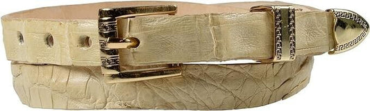 Alligator Crocodile Cowboy Hat Band Gold Plated 3 Piece Buckle Set  Handmade 26”
