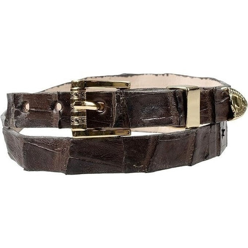 Alligator Crocodile Cowboy Hat Band Gold Plated 3 Piece Buckle Set  Handmade 26”