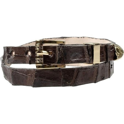 Alligator Crocodile Cowboy Hat Band Gold Plated 3 Piece Buckle Set  Handmade 26”