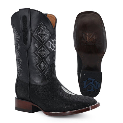 Men's El Malcreado Black Stingray Exotic Boots Handmade