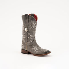Women's Ferrini Bella Leather Boots Handcrafted Smoke