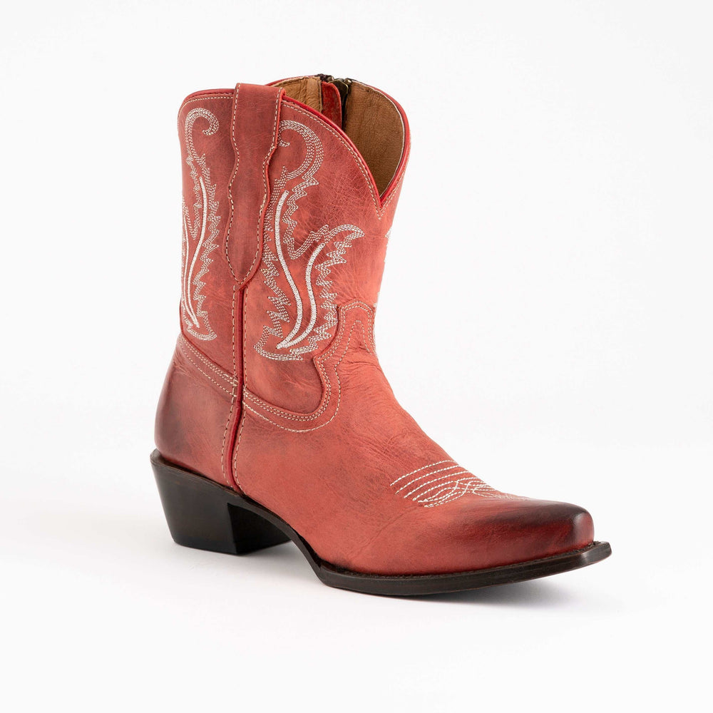 Ferrini Molly Lederstiefeletten für Damen, handgefertigt, Rot