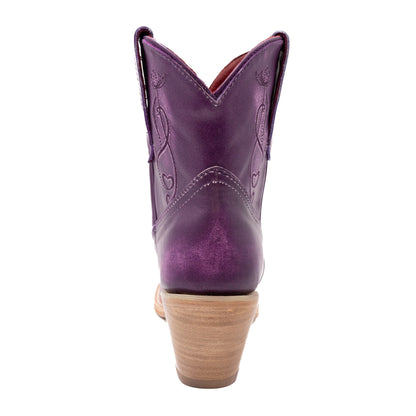 Botas de piel Ferrini Pixie para mujer, hechas a mano, con puntera en J, color morado