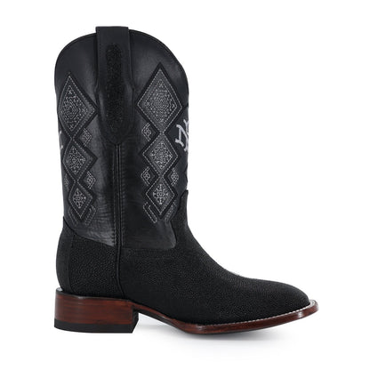 Men's El Malcreado Black Stingray Exotic Boots Handmade
