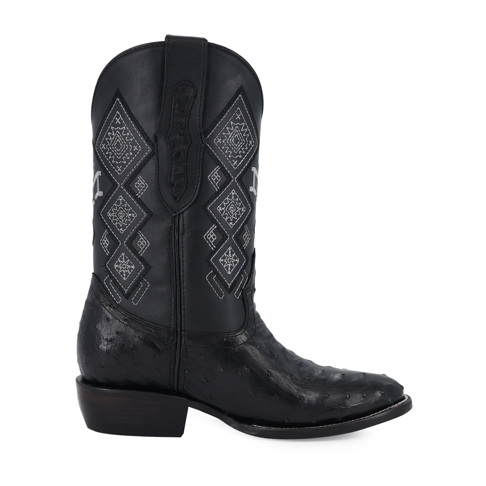 Men's El Malcreado Black Full Quill Ostrich Exotic Boots Handmade