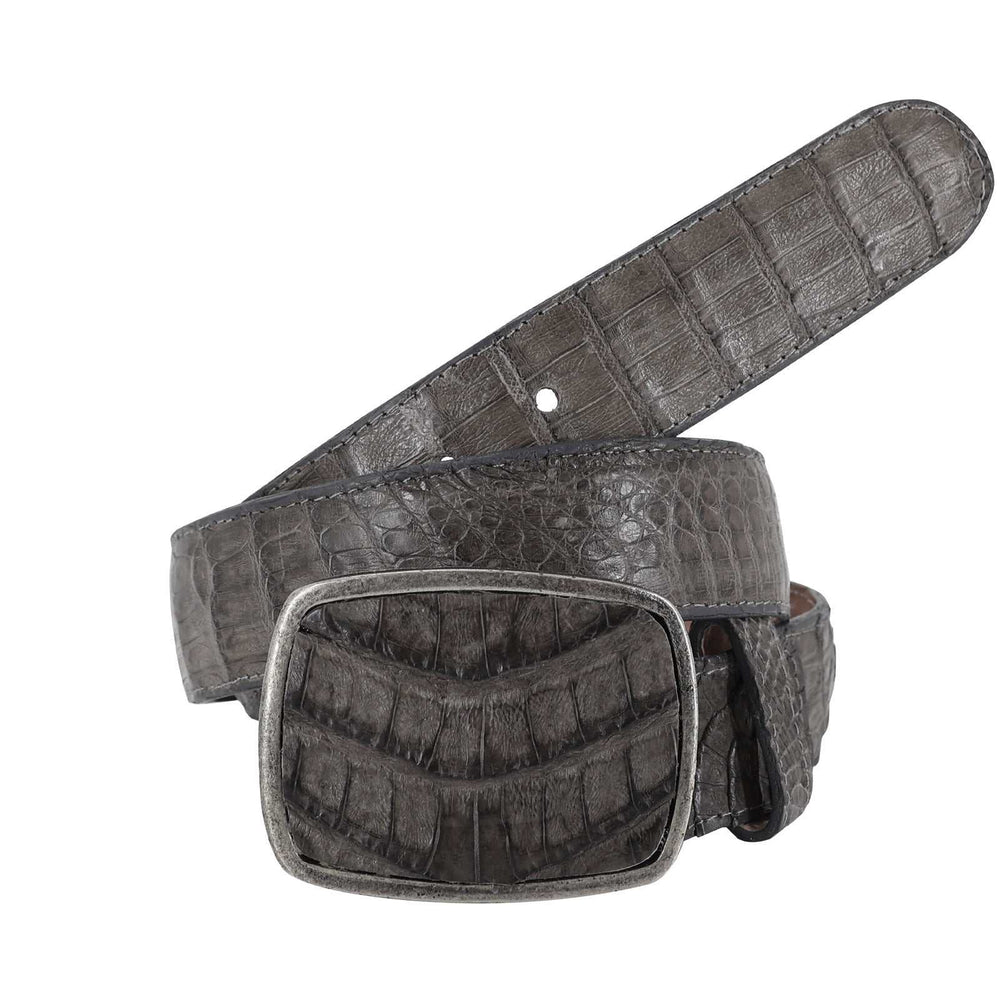 El Malcreado Gray Genuine Caiman Belt 1.5" Handmade