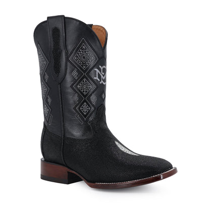 Men's El Malcreado Black Stingray Exotic Boots Handmade