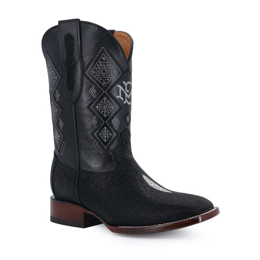 Men's El Malcreado Black Stingray Exotic Boots handmade with genuine stingray leather and premium materials
