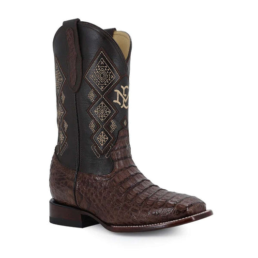 Handmade Men's El Malcreado Caiman Hornback exotic boots with genuine leather and premium craftsmanship