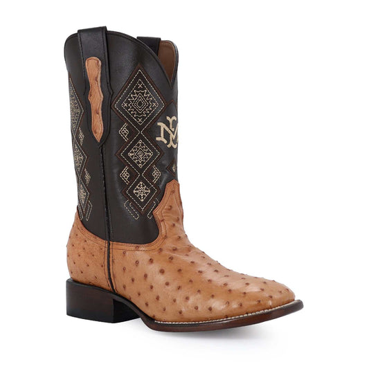 Men's El Malcreado Cognac Full Quill Ostrich Exotic Boots handcrafted with genuine leather and premium materials