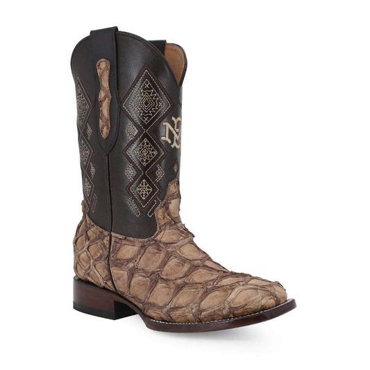 Men's El Malcreado Pirarucu Fish exotic handmade leather boots with western style and durable materials