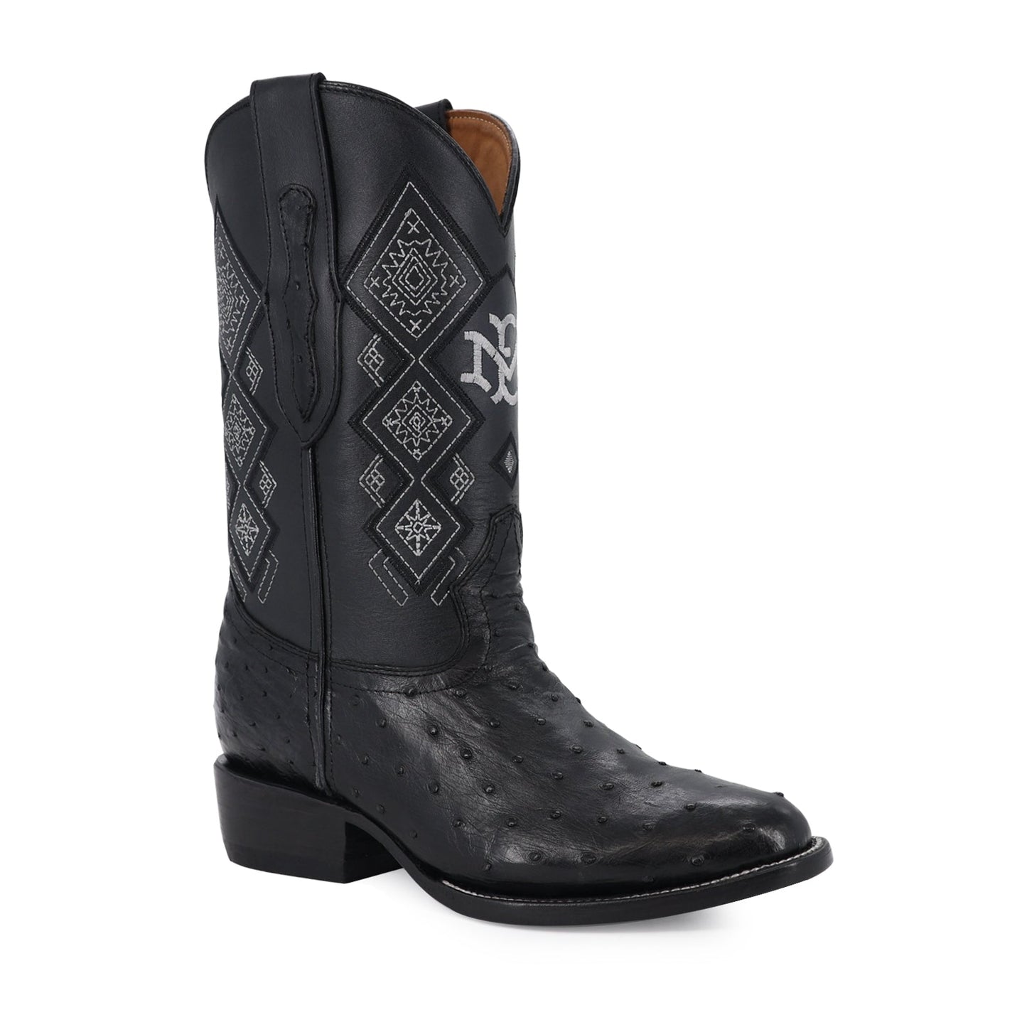 Men's El Malcreado Black Full Quill Ostrich Exotic Boots Handmade